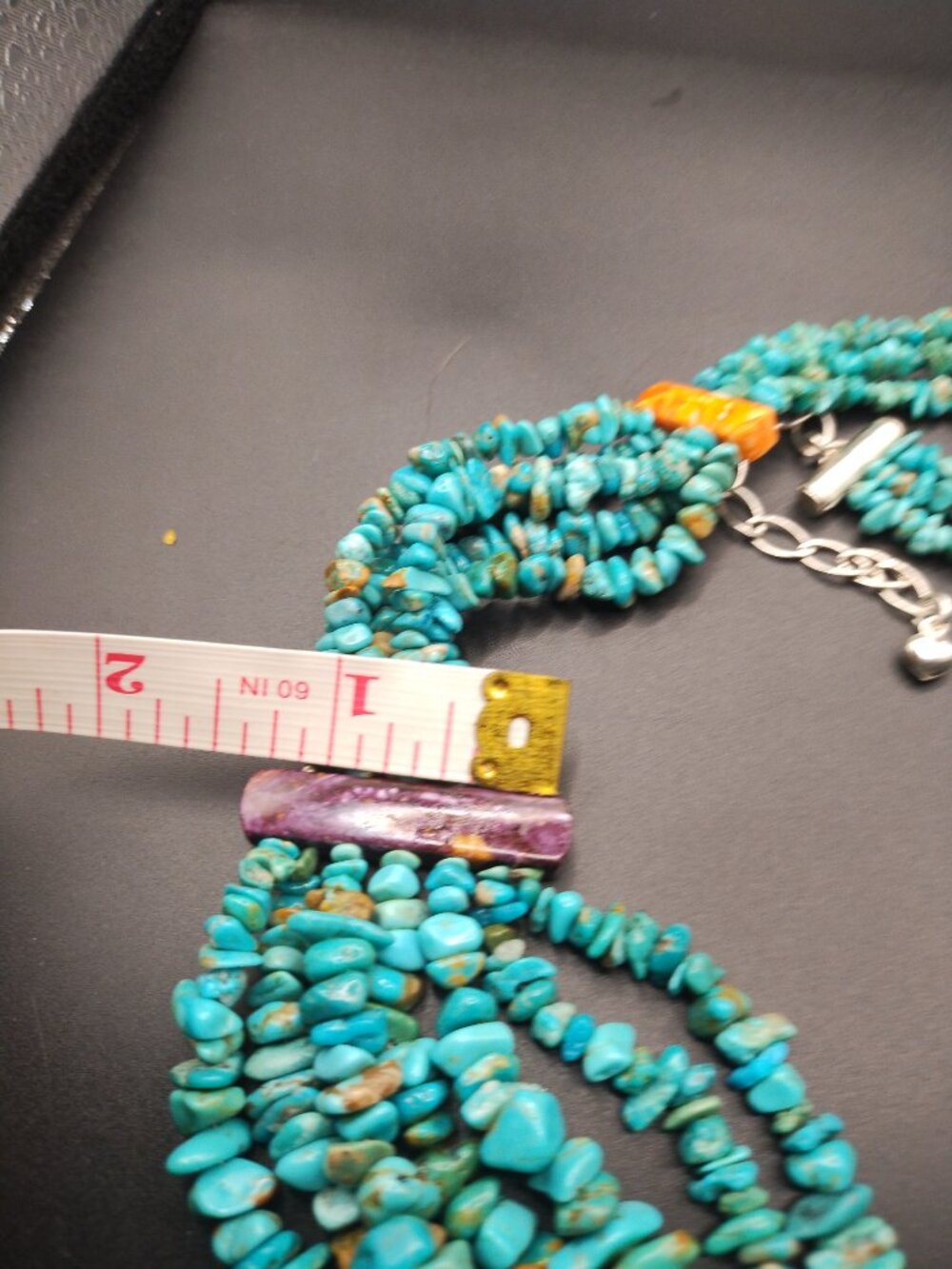 Jay King DTR mine finds Turquoise spiny oyster Statement necklace 925 Sterling S - Picture 6 of 16